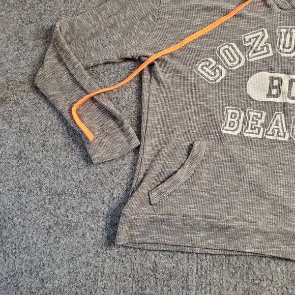 Cozumel Beach Hoodie Light Weight Sweatshirt  Women's Size Medium  Gray Pullover - Picture 4 of 10